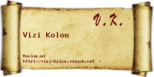 Vizi Kolos névjegykártya